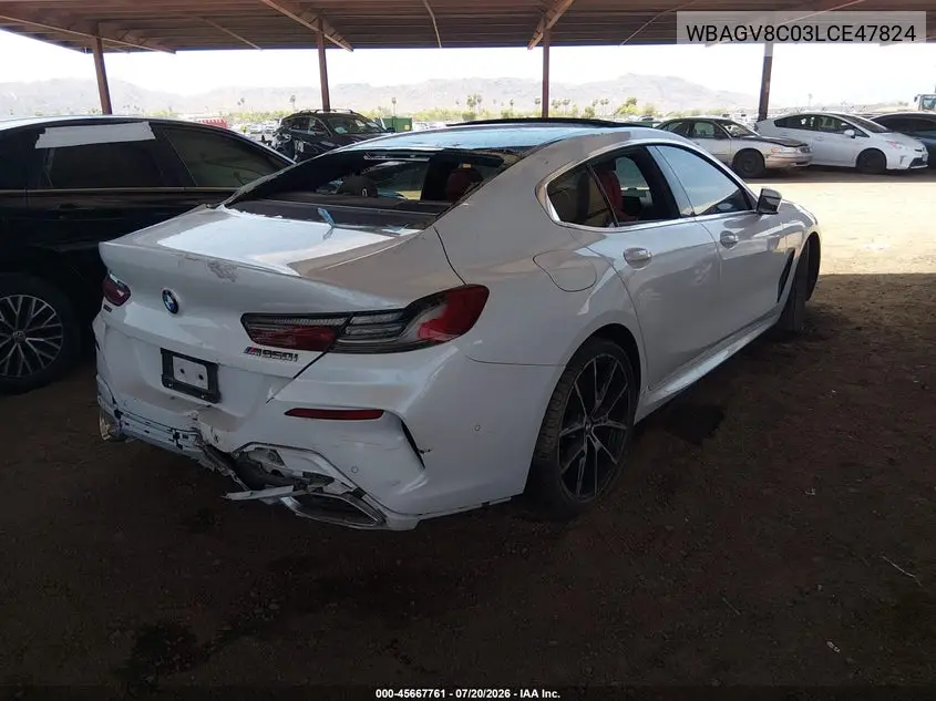 2020 BMW M850I Gtan Coupe xDrive VIN: WBAGV8C03LCE47824 Lot: 45667761