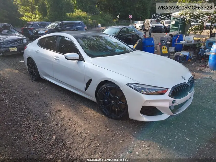 2021 BMW M850I Gtan Coupe xDrive VIN: WBAGV8C05MCF63723 Lot: 45578228