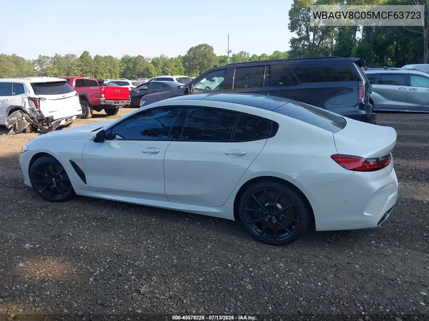 2021 BMW M850I Gtan Coupe xDrive VIN: WBAGV8C05MCF63723 Lot: 45578228