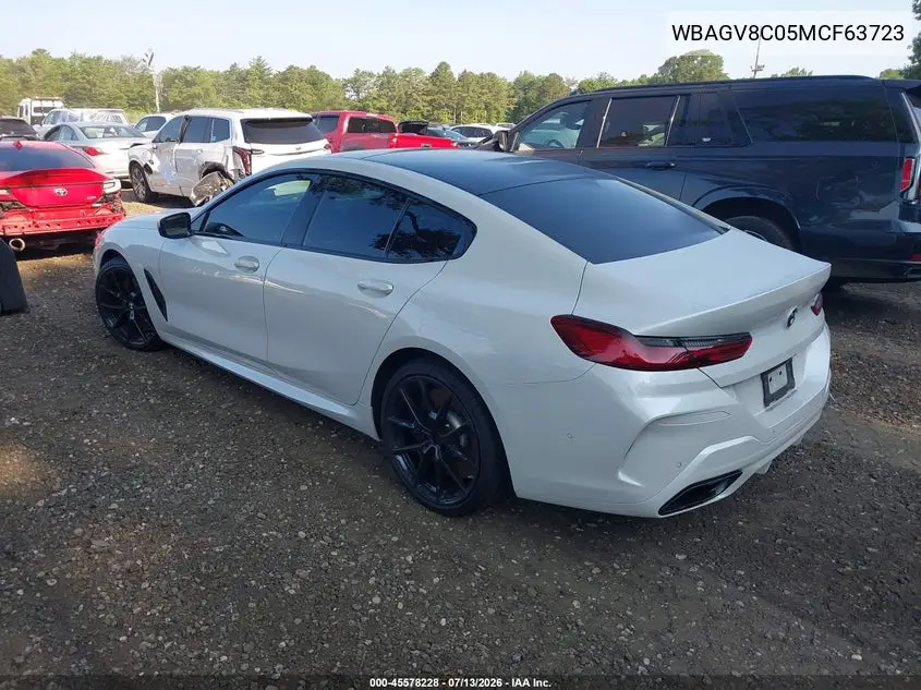2021 BMW M850I Gtan Coupe xDrive VIN: WBAGV8C05MCF63723 Lot: 45578228