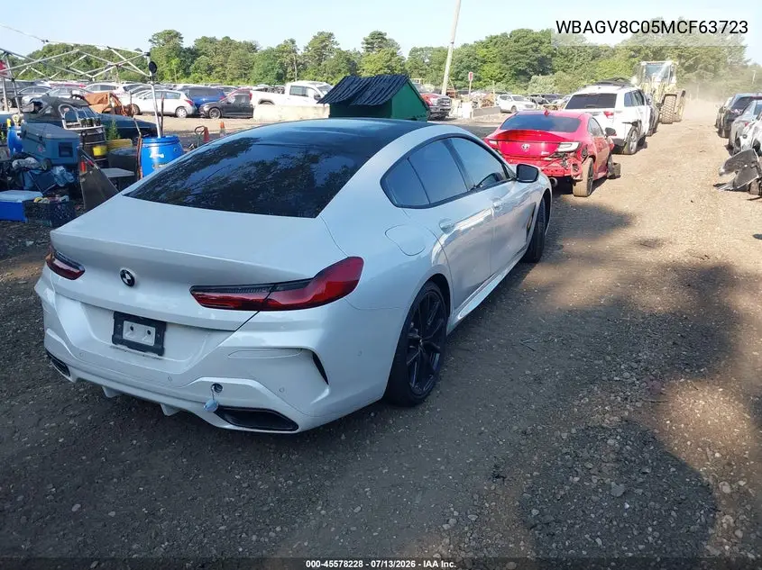 2021 BMW M850I Gtan Coupe xDrive VIN: WBAGV8C05MCF63723 Lot: 45578228