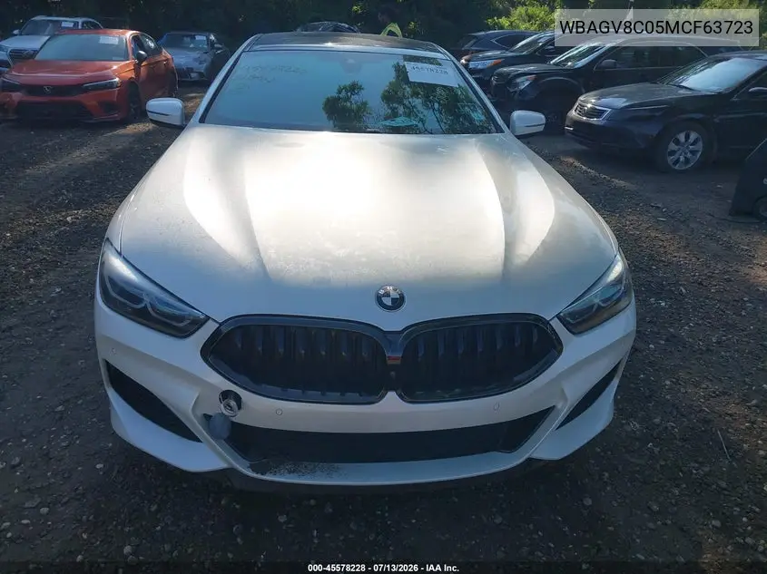 2021 BMW M850I Gtan Coupe xDrive VIN: WBAGV8C05MCF63723 Lot: 45578228