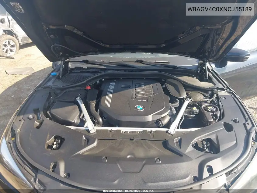 2022 BMW 840 Gran Coupe I xDrive VIN: WBAGV4C0XNCJ55189 Lot: 44950365