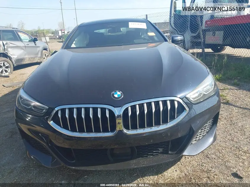 2022 BMW 840 Gran Coupe I xDrive VIN: WBAGV4C0XNCJ55189 Lot: 44950365