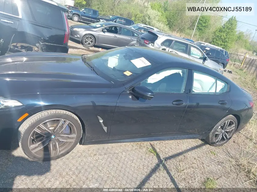 2022 BMW 840 Gran Coupe I xDrive VIN: WBAGV4C0XNCJ55189 Lot: 44950365