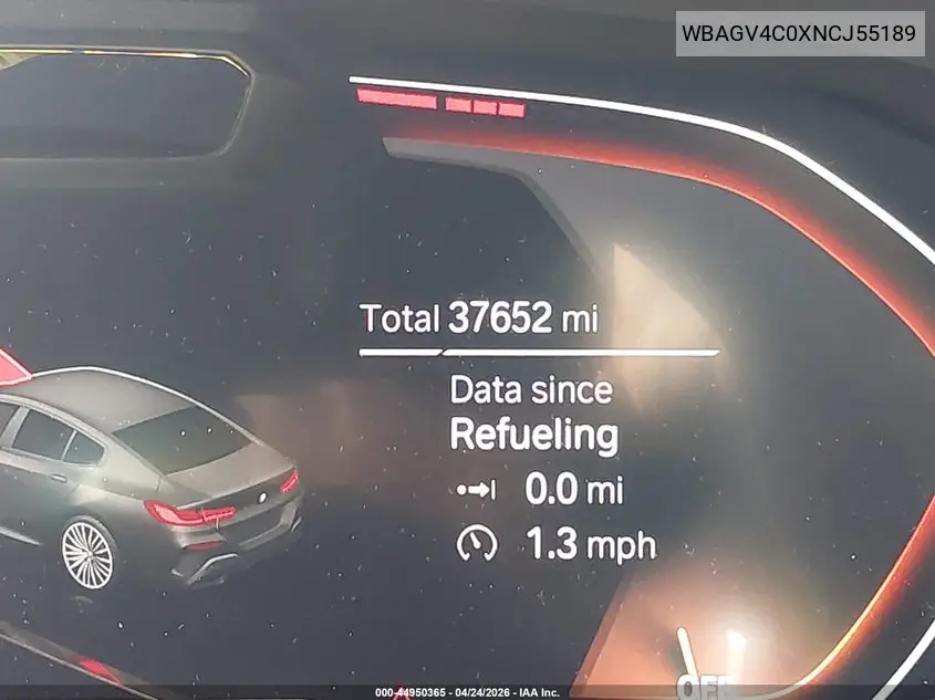 2022 BMW 840 Gran Coupe I xDrive VIN: WBAGV4C0XNCJ55189 Lot: 44950365