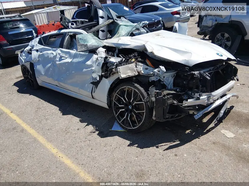 2022 BMW M850I Gtan Coupe xDrive VIN: WBAGV8C0XNCK19108 Lot: 45072426