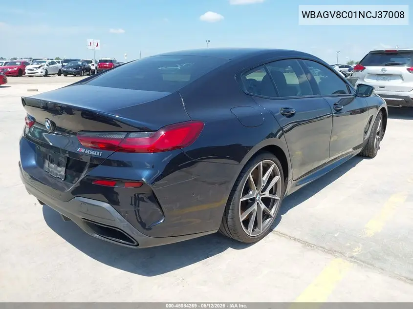 2022 BMW M850I Gtan Coupe xDrive VIN: WBAGV8C01NCJ37008 Lot: 45084269