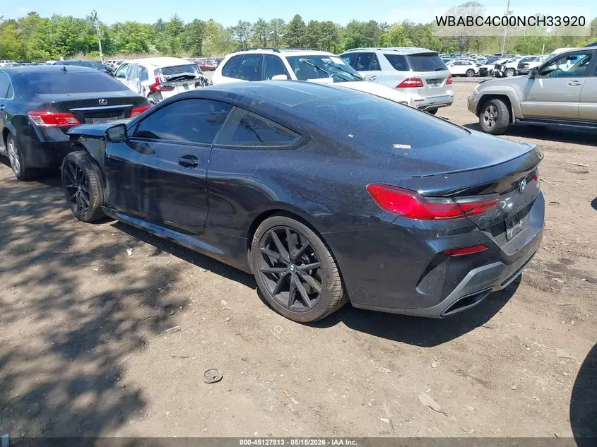 2022 BMW M850I xDrive VIN: WBABC4C00NCH33920 Lot: 45127813