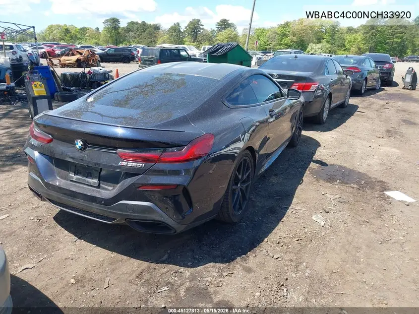 2022 BMW M850I xDrive VIN: WBABC4C00NCH33920 Lot: 45127813