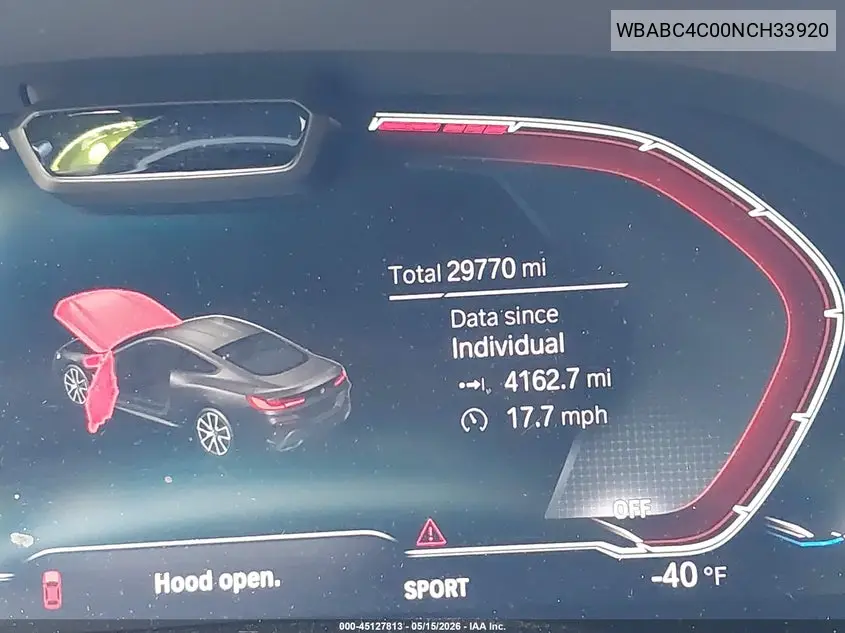 2022 BMW M850I xDrive VIN: WBABC4C00NCH33920 Lot: 45127813
