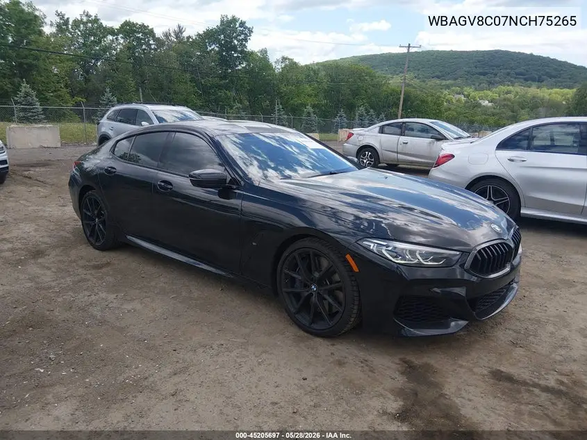 2022 BMW M850I Gtan Coupe xDrive VIN: WBAGV8C07NCH75265 Lot: 45205697