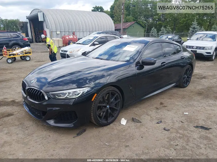 2022 BMW M850I Gtan Coupe xDrive VIN: WBAGV8C07NCH75265 Lot: 45205697