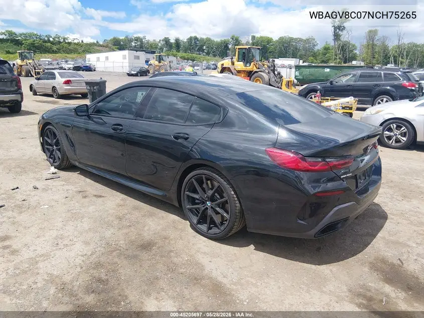 2022 BMW M850I Gtan Coupe xDrive VIN: WBAGV8C07NCH75265 Lot: 45205697
