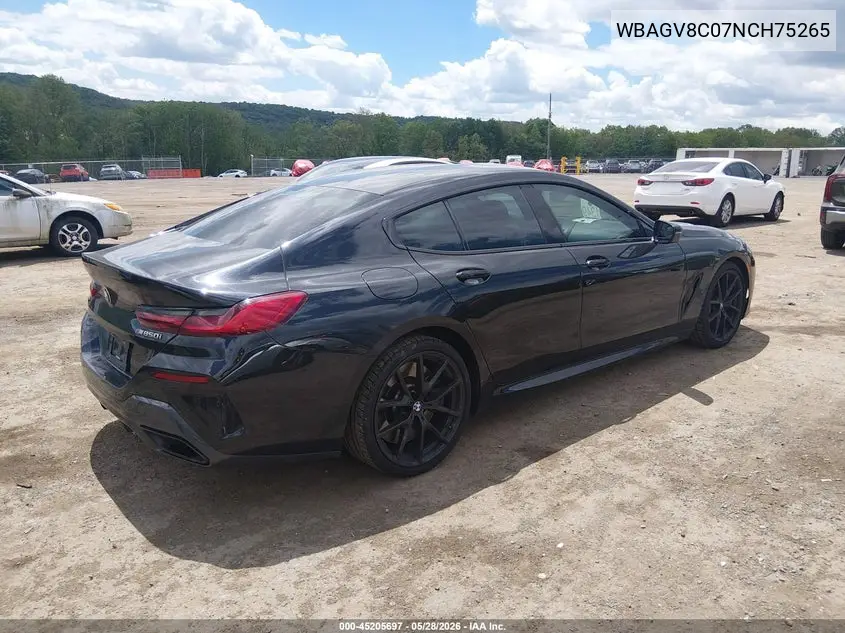 2022 BMW M850I Gtan Coupe xDrive VIN: WBAGV8C07NCH75265 Lot: 45205697