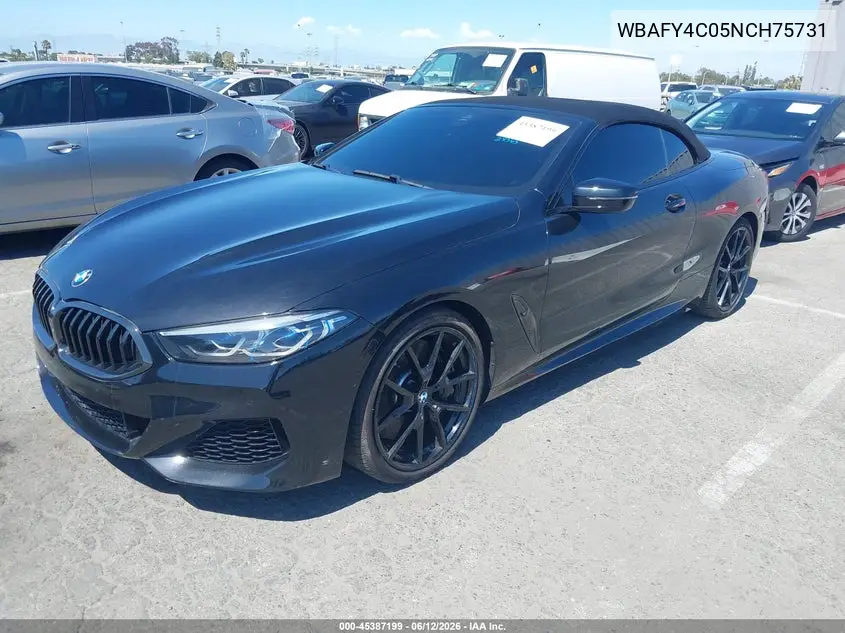 2022 BMW M850I xDrive VIN: WBAFY4C05NCH75731 Lot: 45387199