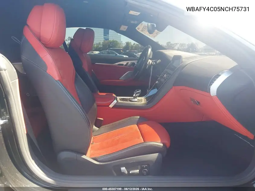 2022 BMW M850I xDrive VIN: WBAFY4C05NCH75731 Lot: 45387199