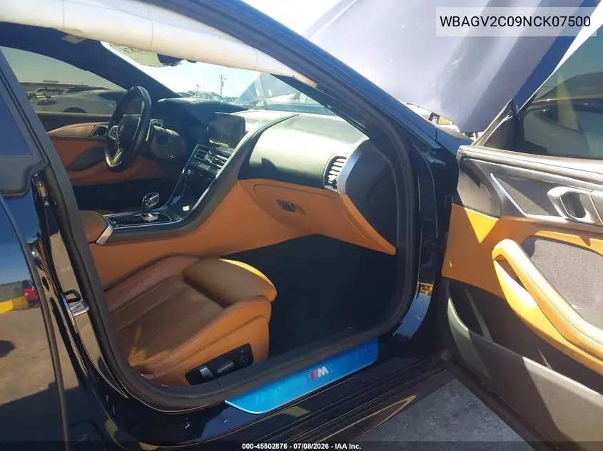 2022 BMW 840 Gran Coupe I VIN: WBAGV2C09NCK07500 Lot: 45502876