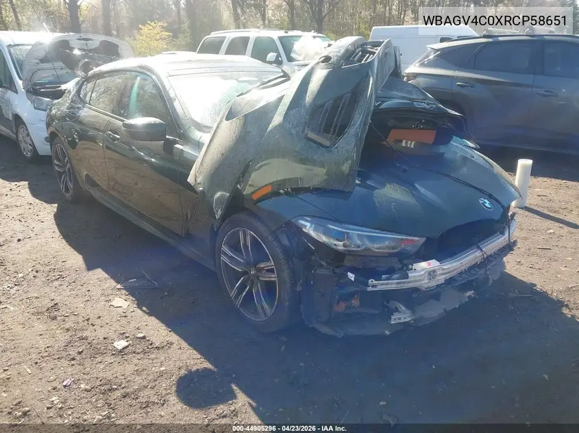 2024 BMW 840I Gran Coupe xDrive VIN: WBAGV4C0XRCP58651 Lot: 44905296