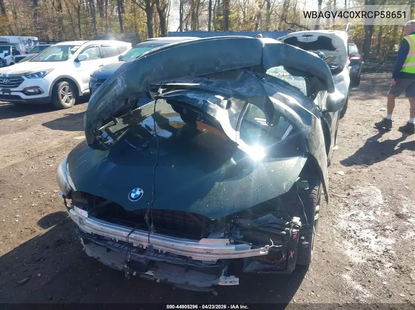 2024 BMW 840I Gran Coupe xDrive VIN: WBAGV4C0XRCP58651 Lot: 44905296