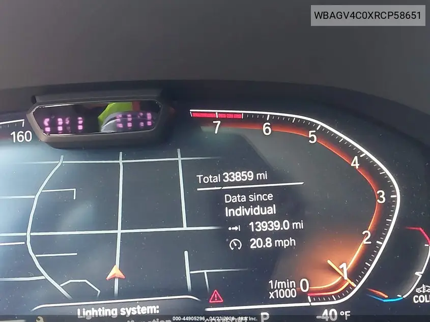 2024 BMW 840I Gran Coupe xDrive VIN: WBAGV4C0XRCP58651 Lot: 44905296