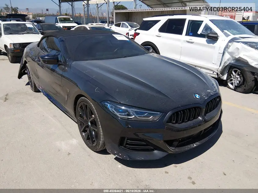 2024 BMW M850I xDrive VIN: WBAFY4C03RCR25404 Lot: 45364421