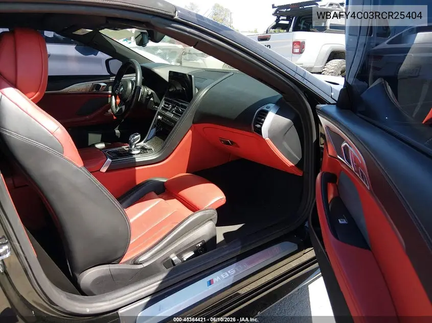 2024 BMW M850I xDrive VIN: WBAFY4C03RCR25404 Lot: 45364421