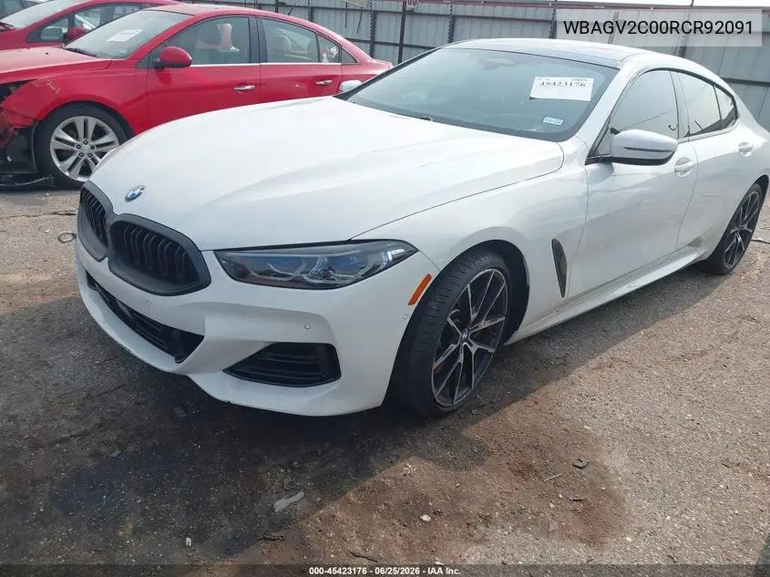 2024 BMW 840I Gran Coupe VIN: WBAGV2C00RCR92091 Lot: 45423176