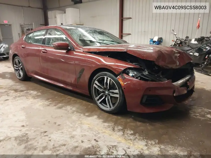 2025 BMW 840I Gran Coupe xDrive VIN: WBAGV4C09SCS58003 Lot: 44422719