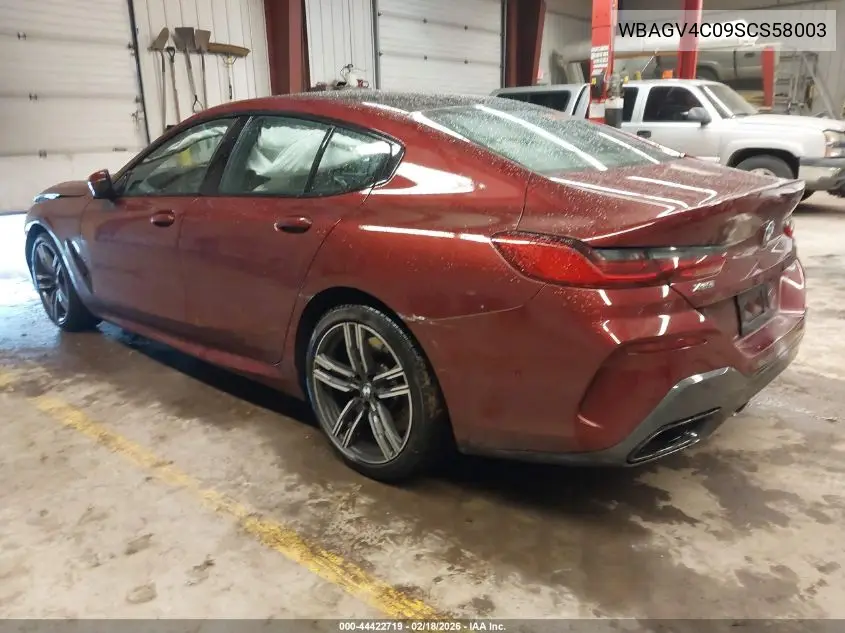 2025 BMW 840I Gran Coupe xDrive VIN: WBAGV4C09SCS58003 Lot: 44422719