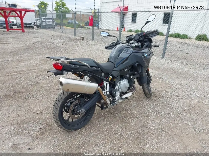 2022 BMW F 750 Gs VIN: WB10B1804N6F72973 Lot: 45052140