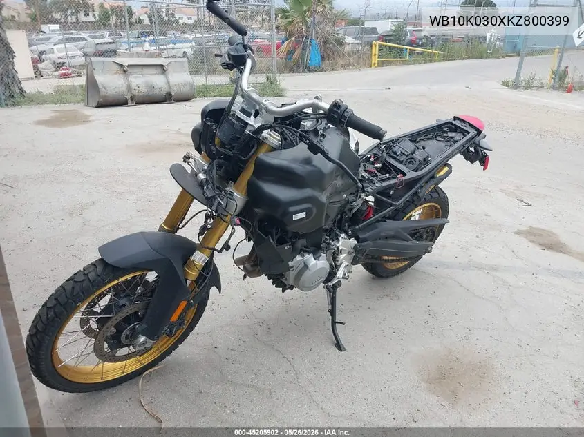 2019 BMW F 850 Gs Adventure VIN: WB10K030XKZ800399 Lot: 45205902