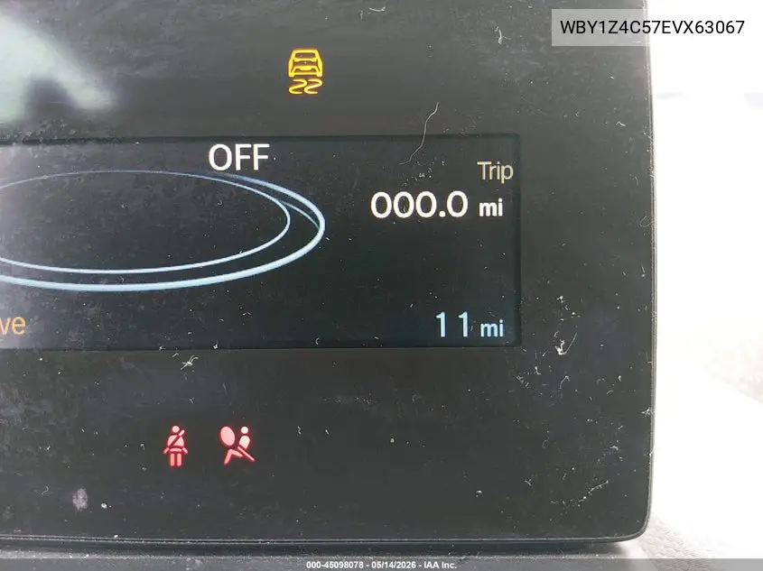 2014 BMW I3 Base W/Range Extender VIN: WBY1Z4C57EVX63067 Lot: 45098078