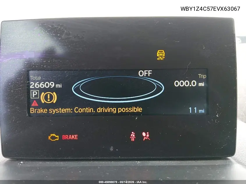 2014 BMW I3 Base W/Range Extender VIN: WBY1Z4C57EVX63067 Lot: 45098078