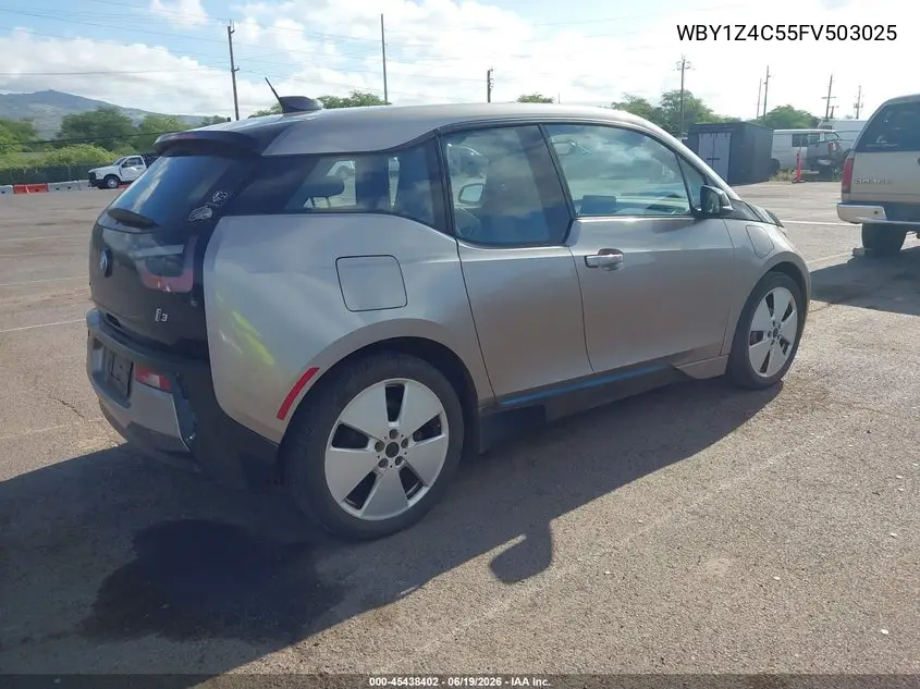 2015 BMW I3 Base W/Range Extender VIN: WBY1Z4C55FV503025 Lot: 45438402