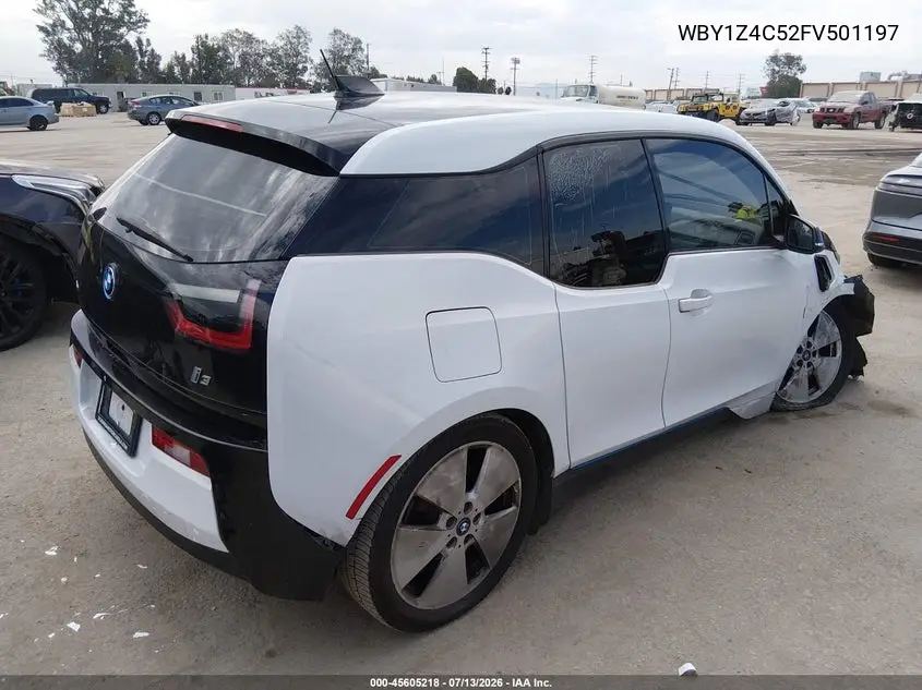 2015 BMW I3 Base W/Range Extender VIN: WBY1Z4C52FV501197 Lot: 45605218