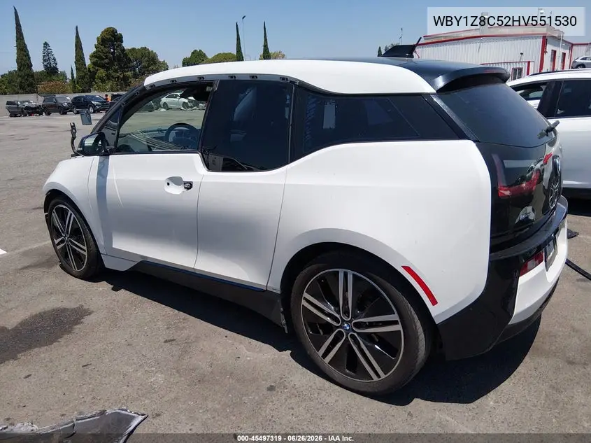 2017 BMW I3 94 Ah W/Range Extender VIN: WBY1Z8C52HV551530 Lot: 45497319