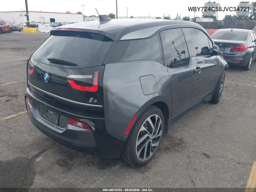 2018 BMW I3 94Ah W/Range Extender VIN: WBY7Z4C58JVC34721 Lot: 45516703
