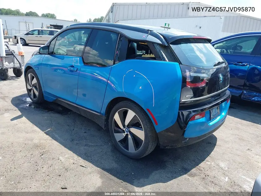 2018 BMW I3 94Ah W/Range Extender VIN: WBY7Z4C57JVD95870 Lot: 45531266