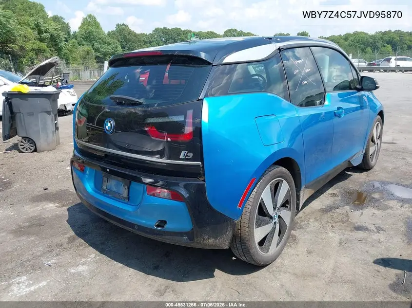 2018 BMW I3 94Ah W/Range Extender VIN: WBY7Z4C57JVD95870 Lot: 45531266
