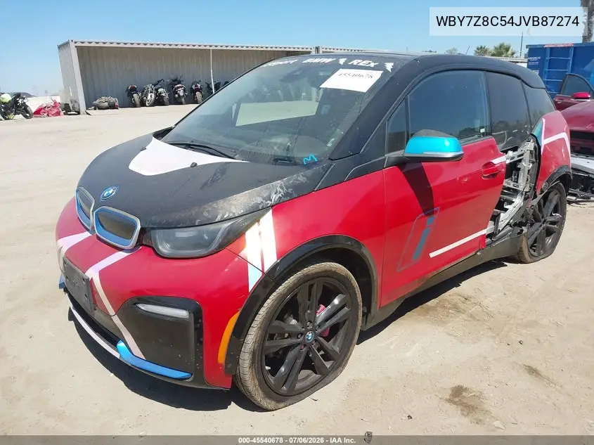 2018 BMW I3S 94Ah W/Range Extender VIN: WBY7Z8C54JVB87274 Lot: 45540678