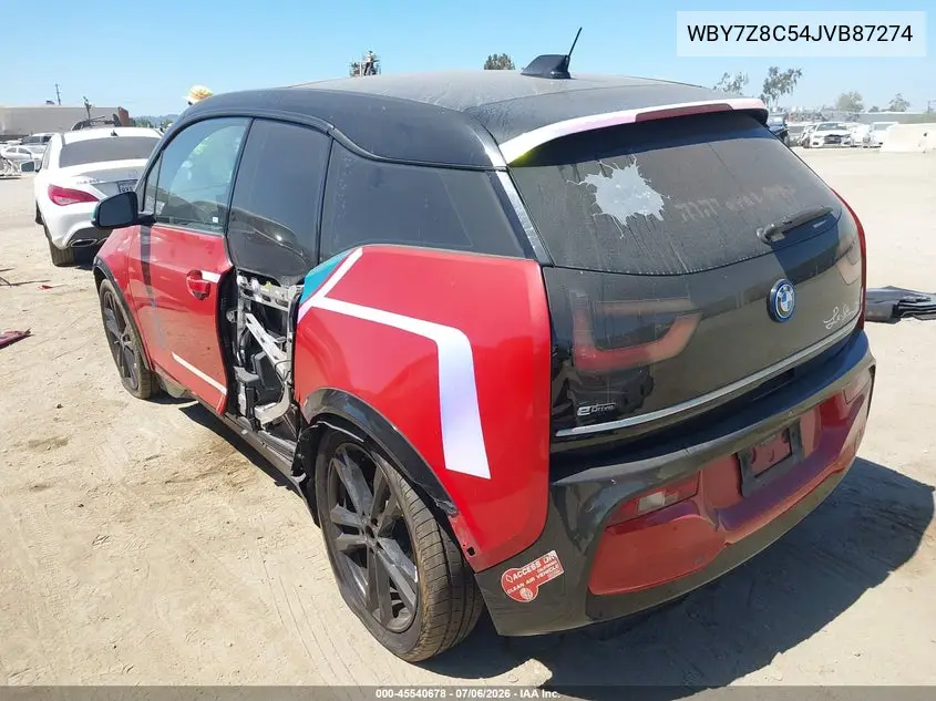 2018 BMW I3S 94Ah W/Range Extender VIN: WBY7Z8C54JVB87274 Lot: 45540678
