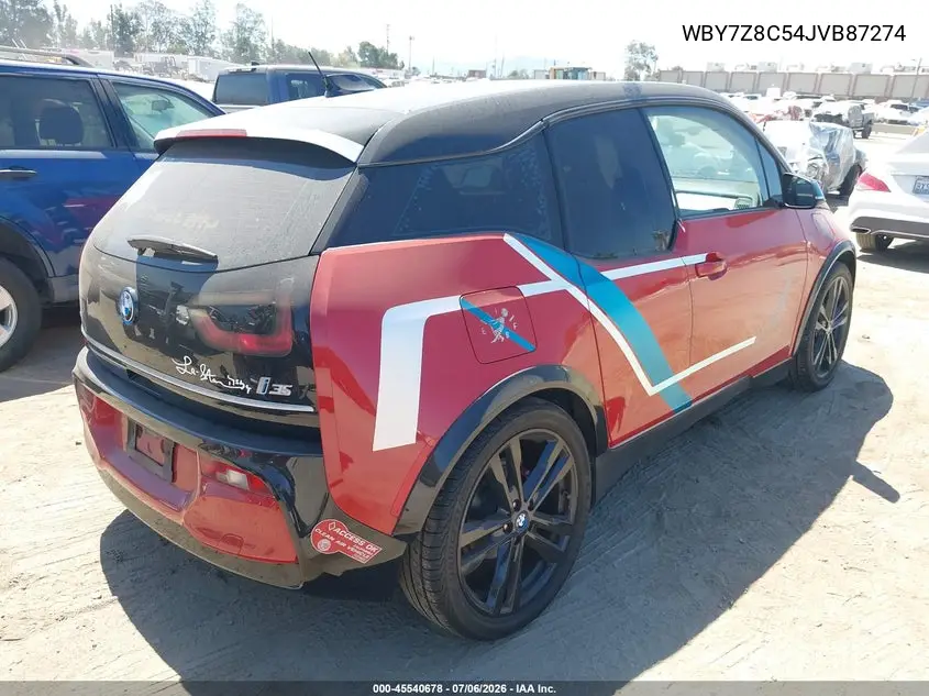 2018 BMW I3S 94Ah W/Range Extender VIN: WBY7Z8C54JVB87274 Lot: 45540678