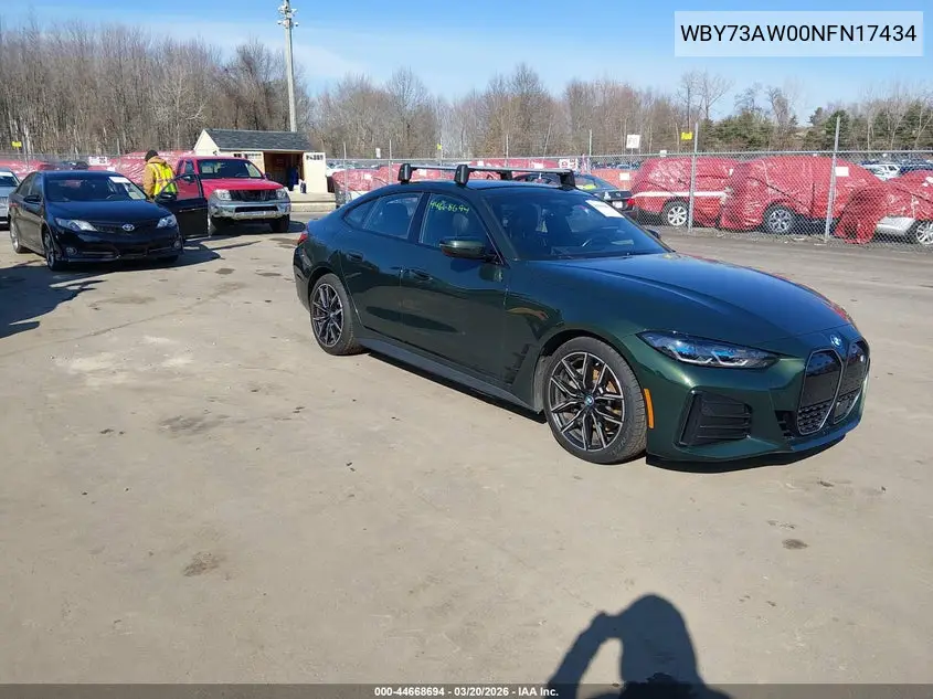 2022 BMW I4 Edrive40 VIN: WBY73AW00NFN17434 Lot: 44668694