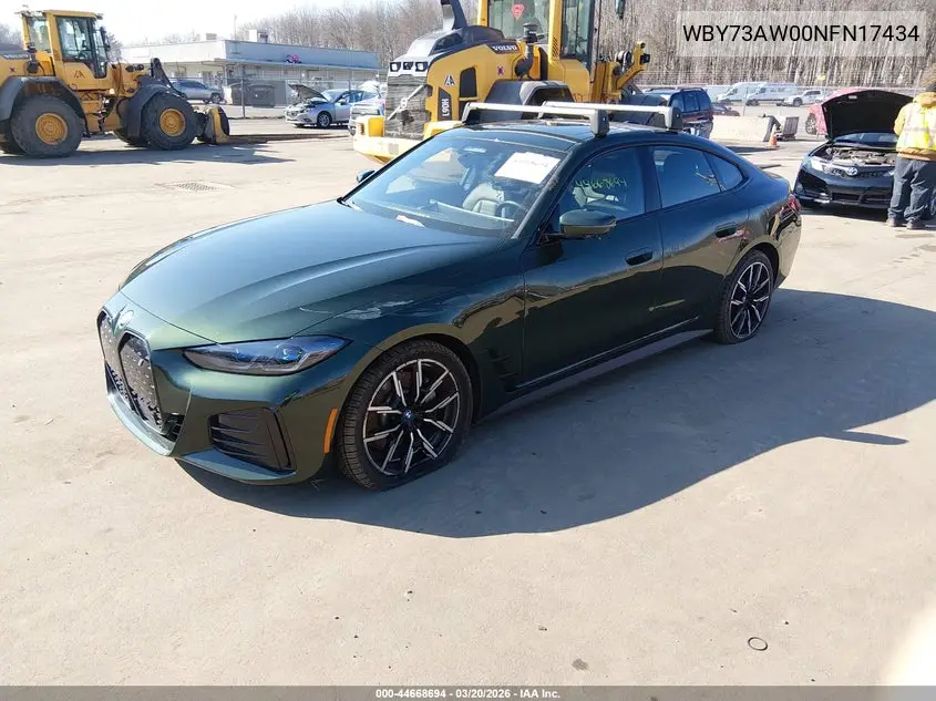 2022 BMW I4 Edrive40 VIN: WBY73AW00NFN17434 Lot: 44668694