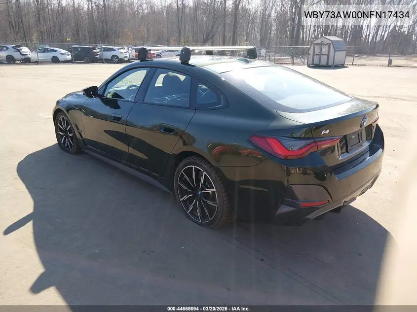 2022 BMW I4 Edrive40 VIN: WBY73AW00NFN17434 Lot: 44668694