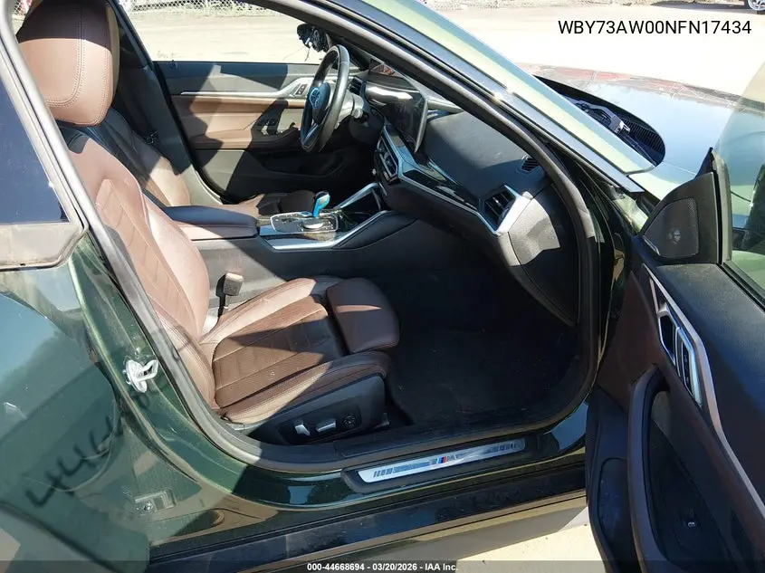 2022 BMW I4 Edrive40 VIN: WBY73AW00NFN17434 Lot: 44668694