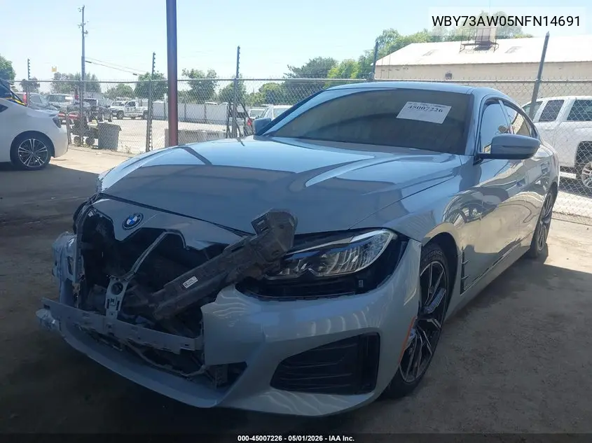 2022 BMW I4 Edrive40 VIN: WBY73AW05NFN14691 Lot: 45007226