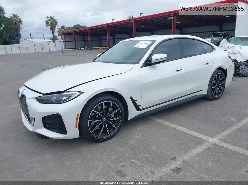 2022 BMW I4 Edrive40 VIN: WBY73AW07NFM93665 Lot: 45044114