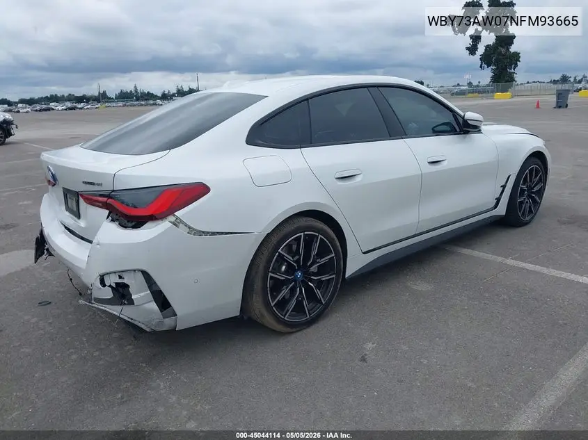 2022 BMW I4 Edrive40 VIN: WBY73AW07NFM93665 Lot: 45044114